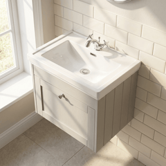 [BFHE194A] Butterton Traditional 1 Drawer Wall Hung Vanity Unit with Classic Basin, Choice of Size and Colour