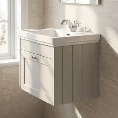 [BFHE194A] Butterton Traditional 1 Drawer Wall Hung Vanity Unit with Classic Basin, Choice of Size and Colour