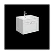 [BFHE194C] Balterley 600mm Wall Hung 1 Drawer Unit with Minimalist Basin 1 Tap Hole - Satin White - Cutout