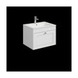 [BFHE194P] Balterley 600mm Wall Hung 1 Drawer Unit with Stone Basin 1 Tap Hole - Satin White - Cutout