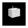 [BFHE194Q] Balterley 600mm Wall Hung 1 Drawer Unit with Stone Basin 1 Tap Hole, Satin White - Cutout