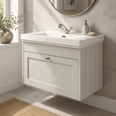 [BFHE196A] Butterton Traditional 1 Drawer Wall Hung Vanity Unit with Classic Basin, Choice of Size and Colour
