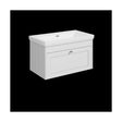 [BFHE196H] Balterley 800mm Wall Hung 1 Drawer Unit with Classic Basin No Tap Hole - Satin White - Cutout