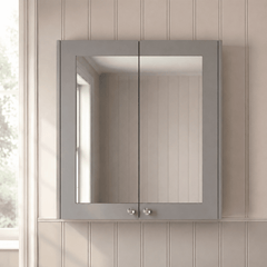 [BFHE217] Butterton Traditional Wall Mounted Mirror Cabinet with 2 Soft Close Doors and Shelf, 600mm, Choice of Colour