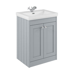 [BFHE225A] Butterton Floor Standing 2 Door Vanity Unit with Classic Basin 1 Tap Hole, Choice of Size and Colour - Cutout