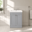 [BFHE225B] Balterley 600mm Floor Standing 2 Door Unit with Classic Basin 3 Tap Hole - Satin Grey - Silo