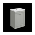 [BFHE225K] Balterley 600mm Floor Standing 2 Door Unit with Minimalist Basin No Tap Hole - Satin Grey - Cutout