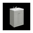 [BFHE225M] Balterley 600mm Floor Standing 2 Door Unit with Minimalist Basin 3 Tap Hole - Satin Grey - Cutout