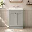 [BFHE225M] Balterley 600mm Floor Standing 2 Door Unit with Minimalist Basin 3 Tap Hole - Satin Grey - Silo