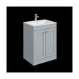 [BFHE225P] Balterley 600mm Floor Standing 2 Door Unit with Stone Basin 1 Tap Hole - Satin Grey - Cutout