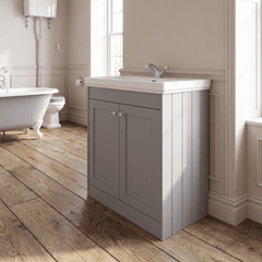 [BFHE226A] Butterton Floor Standing 2 Door Vanity Unit with Classic Basin 1 Tap Hole, Choice of Size and Colour
