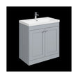 [BFHE226E] Balterley 800mm Floor Standing 2 Door Unit with Thin Edge Basin 1 Tap Hole - Satin Grey - Cutout