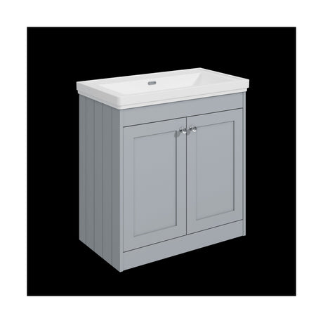 [BFHE226H] Balterley 800mm Floor Standing 2 Door Unit with Classic Basin No Tap Hole - Satin Grey - Cutout