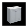 [BFHE226K] Balterley 800mm Floor Standing 2 Door Unit with Minimalist Basin No Tap Hole - Satin Grey - Cutout