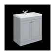 [BFHE226L] Balterley 800mm Floor Standing 2 Door Unit with Minimalist Basin 1 Tap Hole - Satin Grey - Cutout