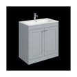 [BFHE226P] Balterley 800mm Floor Standing 2 Door Unit with Stone Basin 1 Tap Hole - Satin Grey - Cutout