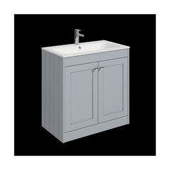 [BFHE226P] Balterley 800mm Floor Standing 2 Door Unit with Stone Basin 1 Tap Hole - Satin Grey - Cutout