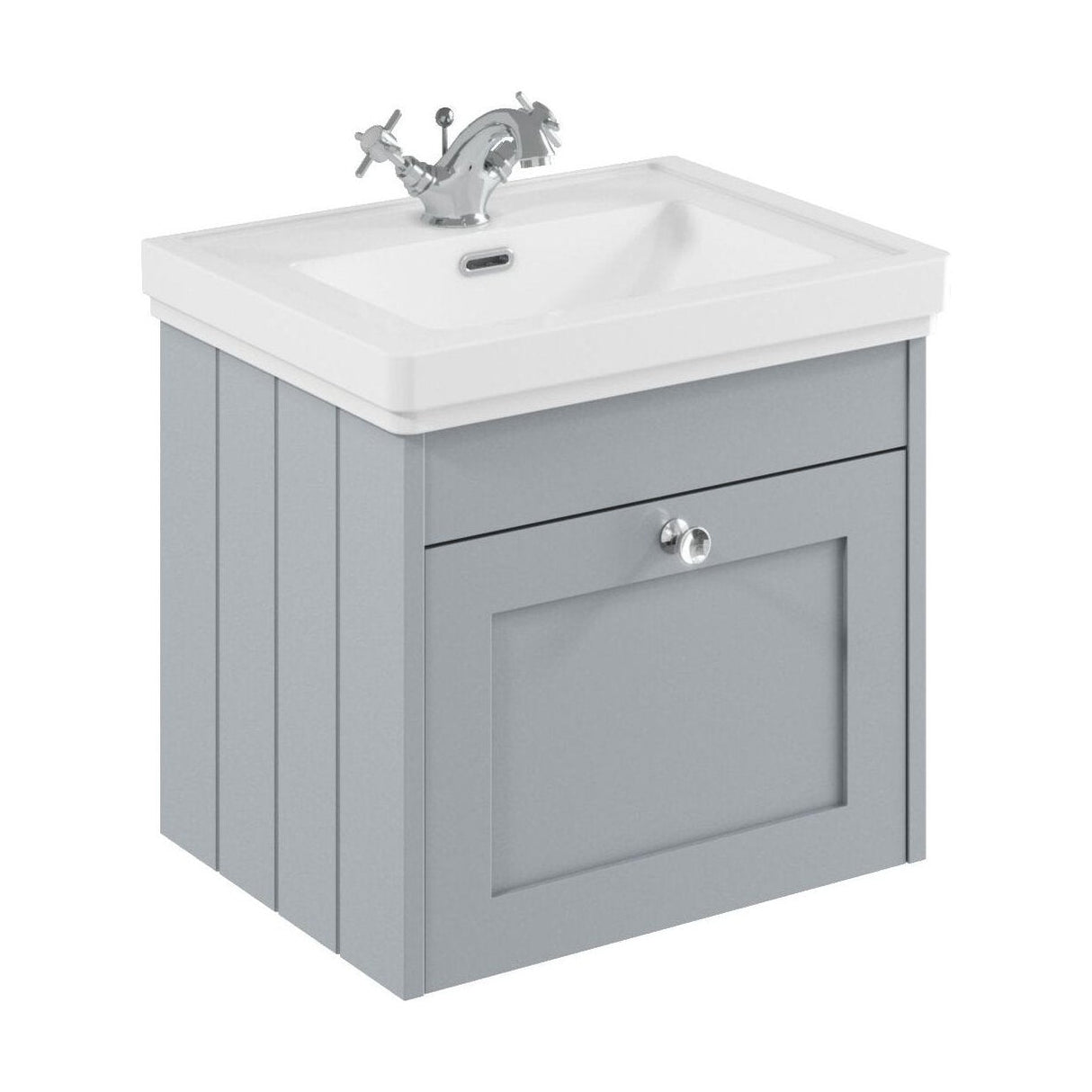 [BFHE291A] Butterton Traditional 1 Drawer Wall Hung Vanity Unit with Classic Basin, Choice of Size and Colour - Cutout
