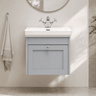 [BFHE291A] Butterton Traditional 1 Drawer Wall Hung Vanity Unit with Classic Basin, Choice of Size and Colour - Silo