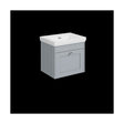 [BFHE291H] Balterley 500mm Wall Hung 1 Drawer Unit with Classic Basin No Tap Hole - Satin Grey - Cutout