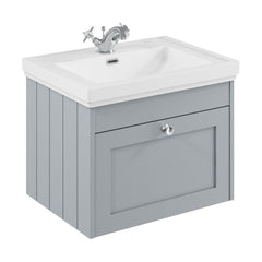 [BFHE294A] Butterton Traditional 1 Drawer Wall Hung Vanity Unit with Classic Basin, Choice of Size and Colour - Cutout