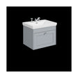 [BFHE294B] Balterley 600mm Wall Hung 1 Drawer Unit with Classic Basin 3 Tap Hole - Satin Grey - Cutout