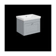 [BFHE294H] Balterley 600mm Wall Hung 1 Drawer Unit with Classic Basin No Tap Hole - Satin Grey - Cutout