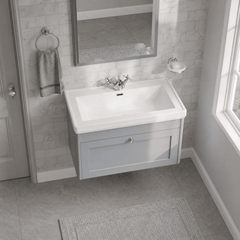 [BFHE296A] Butterton Traditional 1 Drawer Wall Hung Vanity Unit with Classic Basin, Choice of Size and Colour