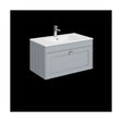 [BFHE296C] Balterley 800mm Wall Hung 1 Drawer Unit with Minimalist Basin 1 Tap Hole - Satin Grey - Cutout