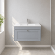 [BFHE296C] Balterley 800mm Wall Hung 1 Drawer Unit with Minimalist Basin 1 Tap Hole - Satin Grey - Silo