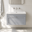 [BFHE296H] Balterley 800mm Wall Hung 1 Drawer Unit with Classic Basin No Tap Hole - Satin Grey - Silo