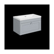 [BFHE296K] Balterley 800mm Wall Hung 1 Drawer Unit with Minimalist Basin No Tap Hole - Satin Grey - Cutout