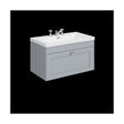 [BFHE296M] Balterley 800mm Wall Hung 1 Drawer Unit with Minimalist Basin 3 Tap Hole - Satin Grey - Cutout