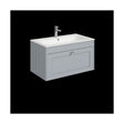 [BFHE296P] Balterley 800mm Wall Hung 1 Drawer Unit with Stone Basin 1 Tap Hole - Satin Grey - Cutout