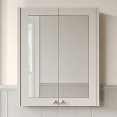 [BFHE3217] Butterton Traditional Wall Mounted Mirror Cabinet with 2 Soft Close Doors and Shelf, 600mm, Choice of Colour