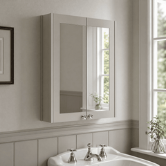 [BFHE3217] Butterton Traditional Wall Mounted Mirror Cabinet with 2 Soft Close Doors and Shelf, 600mm, Choice of Colour