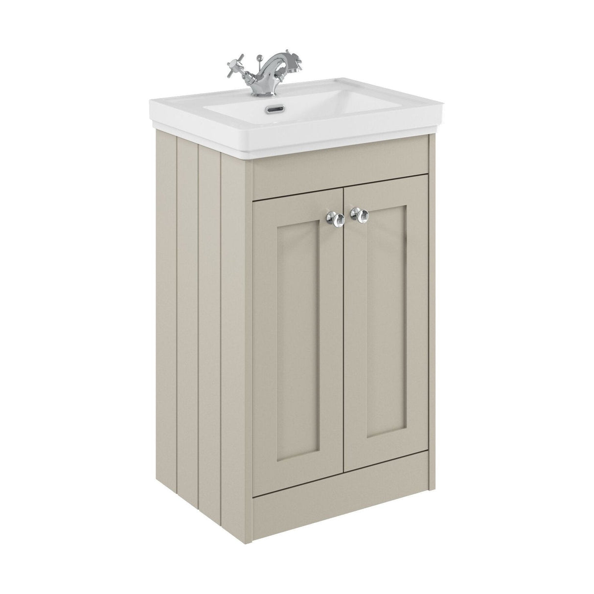 [BFHE3223A] Butterton Floor Standing 2 Door Vanity Unit with Classic Basin 1 Tap Hole, Choice of Size and Colour - Cutout