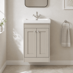 [BFHE3223A] Butterton Floor Standing 2 Door Vanity Unit with Classic Basin 1 Tap Hole, Choice of Size and Colour