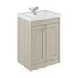 [BFHE3225A] Balterley 600mm Floor Standing 2 Door Unit with Classic Basin 1 Tap Hole - Pebble Grey - Cutout