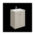 [BFHE3225C] Balterley 600mm Floor Standing 2 Door Unit with Minimalist Basin 1 Tap Hole - Pebble Grey - Cutout