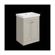 [BFHE3225H] Balterley 600mm Floor Standing 2 Door Unit with Classic Basin No Tap Hole - Pebble Grey - Cutout