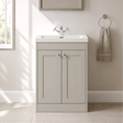 [BFHE3225L] Balterley 600mm Floor Standing 2 Door Unit with Minimalist Basin 1 Tap Hole - Pebble Grey - Silo