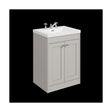 [BFHE3225M] Balterley 600mm Floor Standing 2 Door Unit with Minimalist Basin 3 Tap Hole - Pebble Grey - Cutout