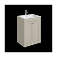 [BFHE3225Q] Balterley 600mm Floor Standing 2 Door Unit with Stone Basin 1 Tap Hole - Pebble Grey - Cutout
