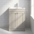 [BFHE3225Q] Balterley 600mm Floor Standing 2 Door Unit with Stone Basin 1 Tap Hole - Pebble Grey - Silo