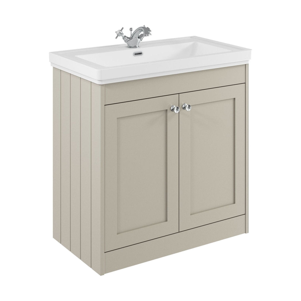 [BFHE3226A] Butterton Floor Standing 2 Door Vanity Unit with Classic Basin 1 Tap Hole, Choice of Size and Colour - Cutout