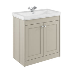 [BFHE3226A] Butterton Floor Standing 2 Door Vanity Unit with Classic Basin 1 Tap Hole, Choice of Size and Colour - Cutout