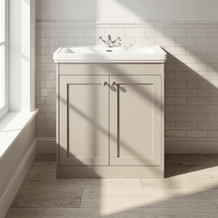 [BFHE3226A] Butterton Floor Standing 2 Door Vanity Unit with Classic Basin 1 Tap Hole, Choice of Size and Colour