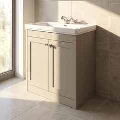 [BFHE3226A] Butterton Floor Standing 2 Door Vanity Unit with Classic Basin 1 Tap Hole, Choice of Size and Colour