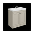 [BFHE3226B] Balterley 800mm Floor Standing 2 Door Unit with Classic Basin 3 Tap Hole - Pebble Grey - Cutout
